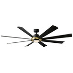 Aura Smart Ceiling Fan with Light - Soft Brass / Matte Black / Matte Black