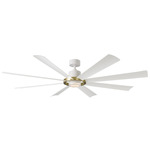 Aura Smart Ceiling Fan with Light - Soft Brass / Matte White / Matte White