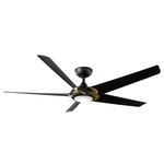 Lucid Smart Ceiling Fan with Light - Soft Brass / Matte Black / Matte Black