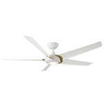 Lucid Smart Ceiling Fan with Light - Soft Brass / Matte White / Matte White