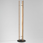 Ta-Ke Floor Lamp - Natural Waxed Bamboo / Opal