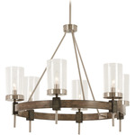 Bridlewood Chandelier - Stone Grey / Brushed Nickel / Clear Seeded