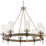 Bridlewood Chandelier - Stone Grey / Brushed Nickel / Clear Seeded