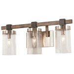 Bridlewood Bathroom Vanity Light - Stone Grey / Brushed Nickel / Clear Seeded