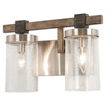 Bridlewood Bathroom Vanity Light - Stone Grey / Brushed Nickel / Clear Seeded