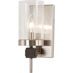 Bridlewood Wall Sconce - Stone Grey / Brushed Nickel / Clear Seeded