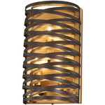 Vortic Flow Wall Sconce - Dark Bronze / Mosaic Gold