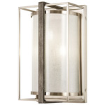 Tysons Gate Wall Sconce - Brushed Nickel / Shale Wood / White Iris