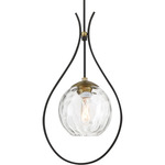 Cody Mini Pendant - Coal / Soft Brass / Clear