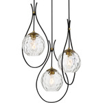 Cody Multi Light Pendant - Coal / Soft Brass / Clear