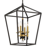 Townhall Pendant - Coal / Soft Brass