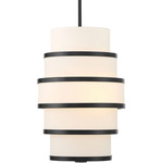 Cascade Tall 3 Light Pendant - Coal / White