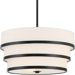 Cascade 3 Light Pendant - Coal / White