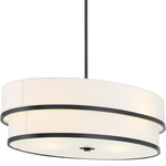 Cascade 4 Light Oval Pendant - Coal / White
