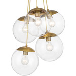 Auresa Multi Light Pendant - Soft Brass / Clear