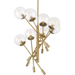 Auresa 8 Light Pendant - Soft Brass / Clear