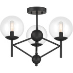 Auresa Semi Flush Ceiling Light - Coal / Clear