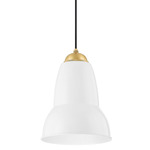 Jamila Pendant - Aged Brass / White