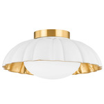 Penelope Ceiling Light - Aged Brass / White/ Gold Leaf