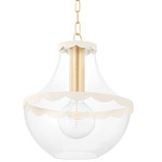Alaina Pendant - Aged Brass / Clear