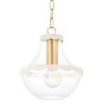 Alaina Pendant - Aged Brass / Clear