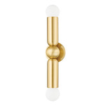 Lolly Double Wall Light - Aged Brass
