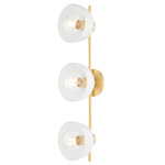 Belle Bathroom Vanity Light - Aged Brass / Opal