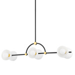 Belle Linear Pendant - Aged Brass / Opal