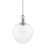 Anna Pendant - Polished Nickel / Clear