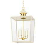 June Chandelier - Aged Brass / Cream / Clear