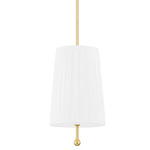 Adeline Pendant - Aged Brass / White