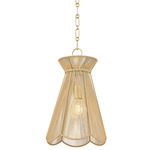 Aaliyah Pendant - Aged Brass / Natural