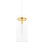 Haisley Pendant - Aged Brass / Clear