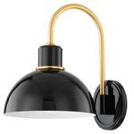 Camille Wall Light - Aged Brass / Black