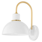 Camille Wall Light - Aged Brass / White