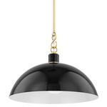 Camille Convertible Pendant - Aged Brass / Black
