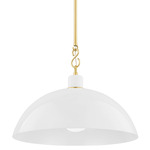 Camille Convertible Pendant - Aged Brass / White