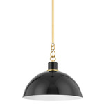 Camille Convertible Pendant - Aged Brass / Black