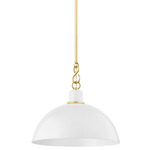 Camille Convertible Pendant - Aged Brass / White