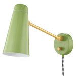 Alex Plug-In Wall Light - Aged Brass / Green