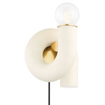 Jolie Plug-In Wall Light - Aged Brass / Cream