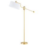 Libby Floor Lamp - Aged Brass / White Linen