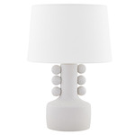 Amalia Table Lamp - White / White Linen