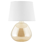 Thea Table Lamp - Amber / White Linen