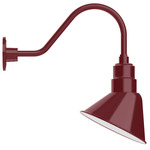 Angle Outdoor Gooseneck Wall Light - Barn Red / White