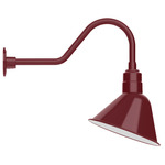 Angle Outdoor Gooseneck Wall Light - Barn Red / White