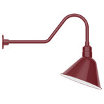 Angle Outdoor Gooseneck Wall Light - Barn Red / White