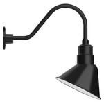 Angle Outdoor Gooseneck Wall Light - Black / White