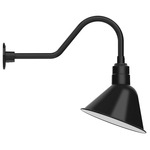 Angle Outdoor Gooseneck Wall Light - Black / White