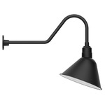 Angle Outdoor Gooseneck Wall Light - Black / White